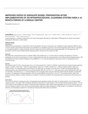 Improved Rates of Adequate Bowel Preparation after Implementation of an Intraprocedural Cleansing System over a 12-Month Period at a Single-Center Download